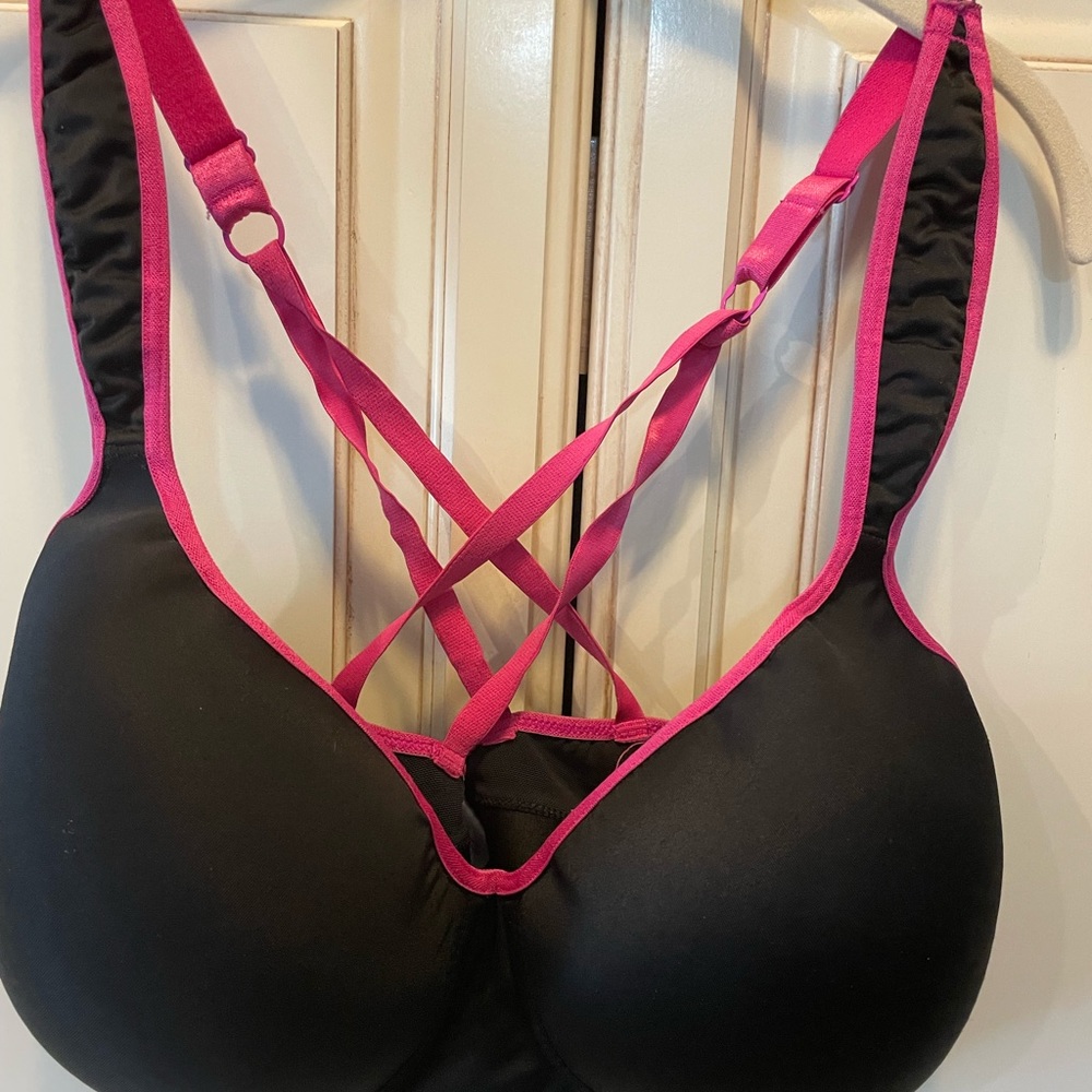 Ashley Stewart Padded Bra size 1X Black Adjustable with Spandex